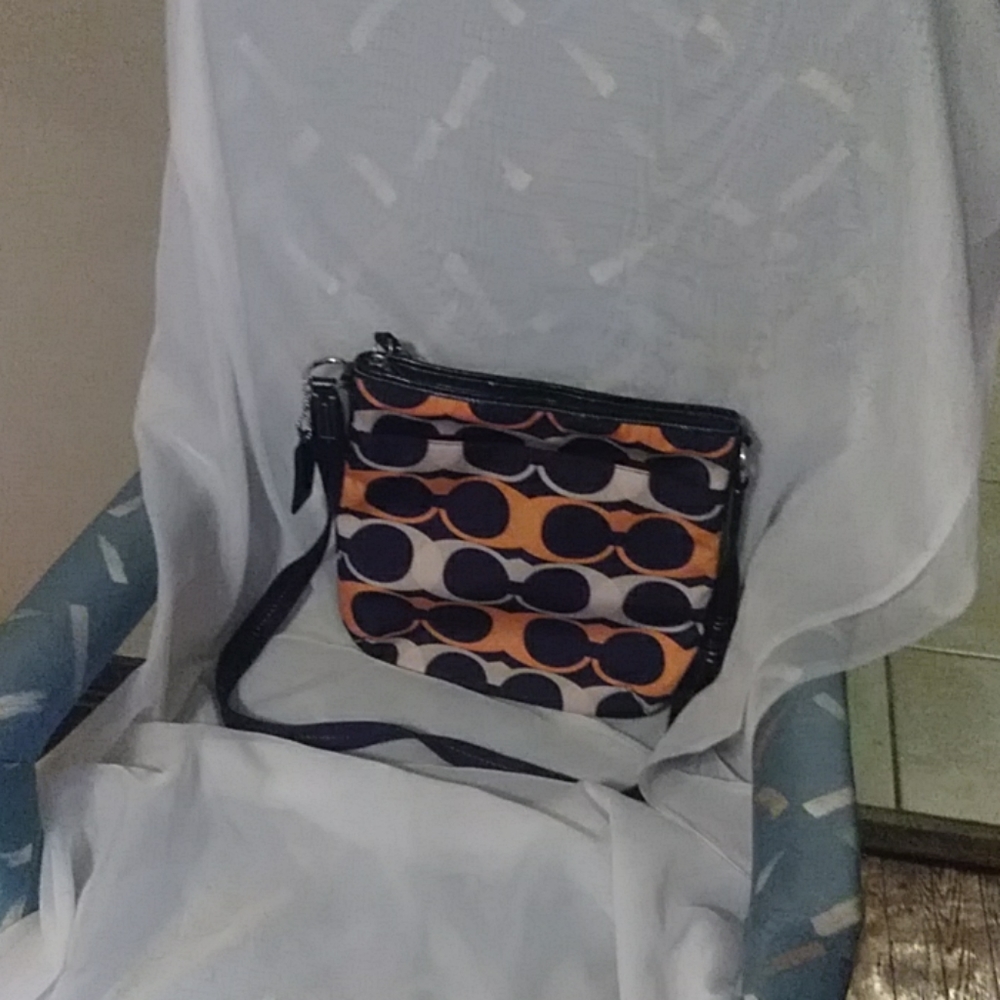 Crossbody purse/Coach Blue and Orange